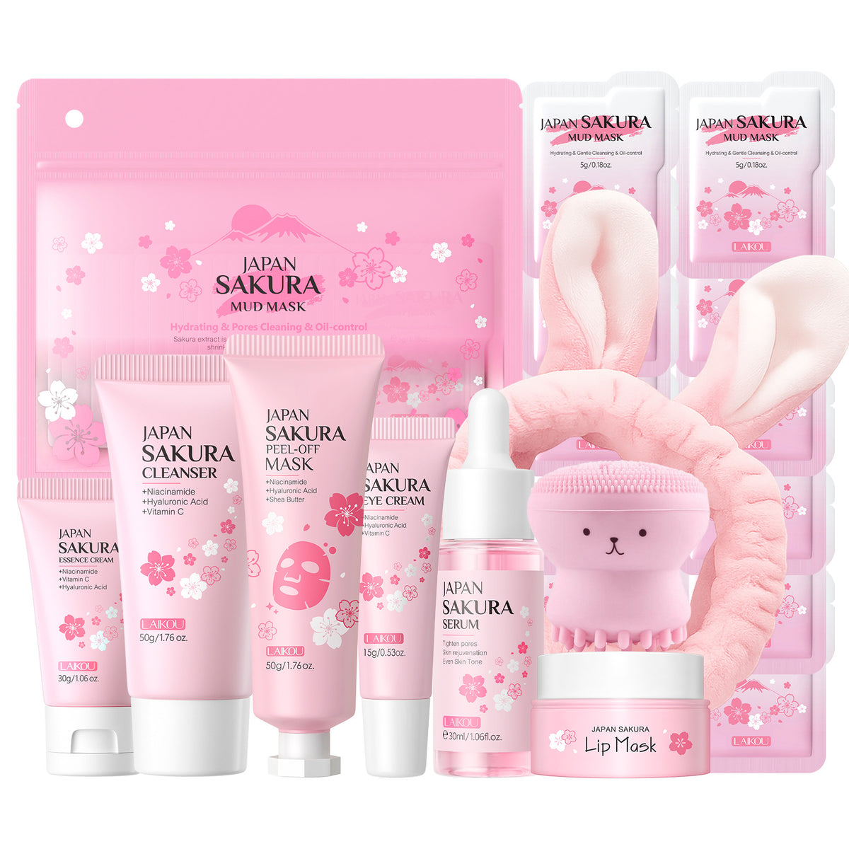 The Sakura Bloom Ritual Set — 11-Piece Brightening & Hydration System